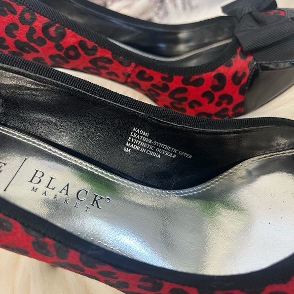 White House Black Market Naomi Red Leopard Pumps Heels 8M - Picture 3 of 10